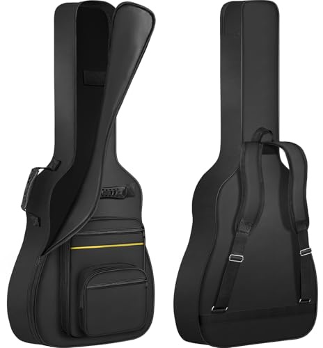 FREEAMG Electric Guitar Bag Gig Bag, Water Resistent, 8mm Padding(Black) | Backpack Lightweight Soft Guitar Case Black for Acoustic Classical and Electric Guitars