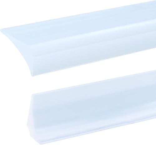2M Transparent Silicone Shower Threshold for Wet Room Bathroom Floor,Shower Tray Sealing Strip,Bath Edging Seal Caulk Trim,Water Barrier Retaining Strip for Sink,Bathtub(No Adhesive Backing)