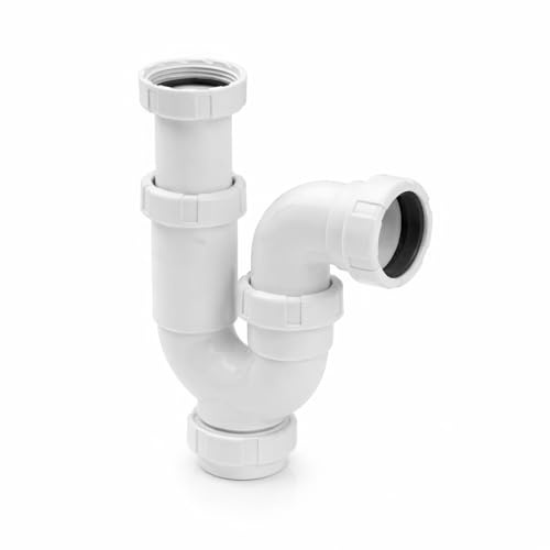 Sifon Curvo Extensible para Lavabo Fregadero y Cocina 1 1/2 Ø40 mm con Reducción Ø32 mm Sifón Antiolor Antifugas de Instalación Fácil y Alta Resistencia | Fluvia