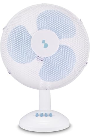 BEPER P206VEN232 Ventilatore da Tavolo 30 cm, 35W, 3 Velocità Selezionabili, Oscillazione Orizzontale Automatica, Inclinazione Verticale Regolabile, Base Tonda