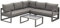 OUTLIV. Ecklounge Set Florenz, Aluminiumrahmen, abziehbarer UV-beständiger Olefin-Bezug, Rückenlehnenverstellung, inkl. Loungetisch, dunkelgrau, 212x212 cm