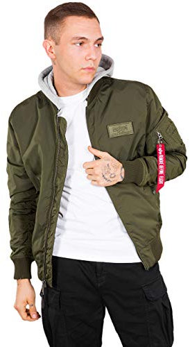 Alpha Industries Herren MA-1 TT Hood Bomberjacke, Dark Green, XXL