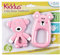 Kiddus 2x Baby-Beißringe 100% organisches, BPA-freies Silikon, lindert Zahnfleischschmerzen und beruhigt das Baby, wenn die ersten Zähne kommen 3M+ (Rosa)