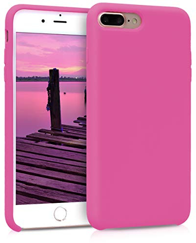 kwmobile Housse Compatible avec Apple iPhone 7 Plus/iPhone 8 Plus Coque - Housse de téléphone Protection Souple en TPU Silicone - Rose Carmin