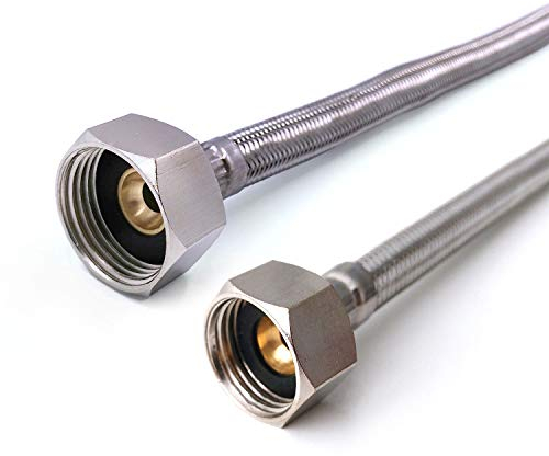 Xcel Home Tuyau flexible tressé BSP 500mm Connecteur flexible pour robinet de baignoire - en acier inoxydable étanche - Tuyau de douche à main pour robinet mitigeur