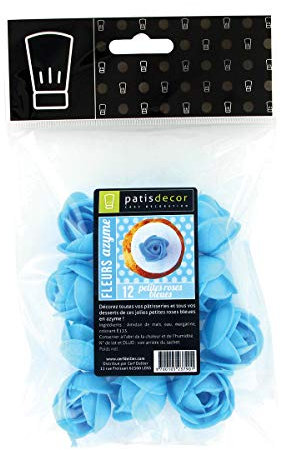 PATISDECOR Petites Roses Bleu Azyme/12 21 g
