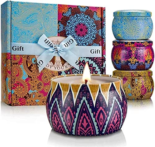 YMing YMing Duftkerzen-Geschenkset für Frauen, 17,6 Unzen echtes Sojawachs, tragbare Reise-Dose-Kerze für Zuhause, Aromatherapie-Kerze, Geschenk für Frauen, Geburtstag, Valentinstag, Jahrestag, Mutter