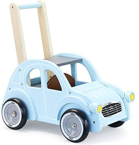 VILAC- Chariot de Marche Citroën 2CV Citroen - Trotteur Bébé en Bois - Chariot de Marche Retro - Système Anti Basculement - Motricité - Développement Equilibre - Dès 1 an, 1132