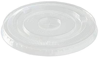 PLA Straw Slot Compostable Lids for 90mm Cups - Case of 1000