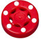 REAPER Puck mit Noppen Rot/Weiß für INLINEHOCKEY ROLLHOCKEY STREETHOCKEY