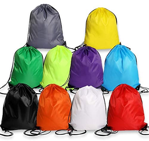 10 Stück Kordelzug Turnbeutel Sportbeutel Sporttasche Rucksack Wasserdichter Beutel Stoffrucksack, Gym Bag für Damen & Herren Junge & Mädchen, Teenager Verdicken Beutel für Das Turnzeug