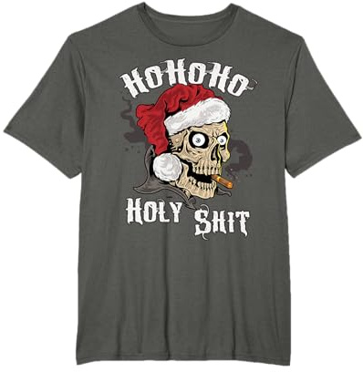 Weihnachten Geschenk Weihnachtsmann Totenkopf Schädel Rocker T-Shirt