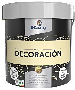 Pintura Plástica Mate Decoración Interiores Excelente Cubrición, Acabado Perfecto. 8 Litros. Color Marfil