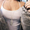 Yienate Boho-Silber-Feder-Anhänger, Halskette, zierliche lange Blatt-Halskette, -Anhänger, Schmuck für Frauen und Mädchen