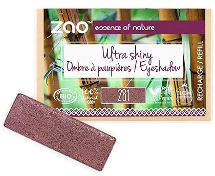 Zao Refill Rectangle Eye Shadow 281 Burgundy Sequin