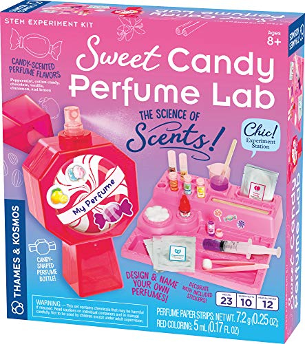 Kames & Kosmos Sweet Candy Perfume Lab Kit | Design and Make Caramel Scented Perfumes | Explore the Science of Scents | Includes Candy Shaped Perfume Bottle with Atomizer and 6