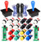 EG STARTS Arcade-Spiel für 2 Spieler, Ellipse, oval, Happ-Typ, Joystick, Hanlde + 18 x Arcade-Tasten, 1/2-Spieler-Start-Druckknopf (verschiedene Farben)