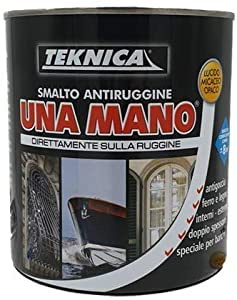 Smalto antiruggine lucido UNA MANO- Teknica direttamente sulla ruggine 750 ml (GRIGIO PERLA LUCIDO)