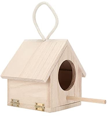 Maison d'oiseaux en Bois à L'extérieur, Nichoir Oiseaux Exterieur Refuge d'hiver, Cabane à Oiseaux Bois Suspendue avec Toit, Chalets de Campagne pour Petits Oiseaux, Maison Oiseaux Exterieur Déc