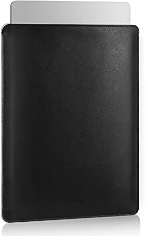 MoKo Hülle Kompatibel mit MacBook Pro 14 M2 MAX 2023/2021, Schlanke Stilvolle Laptop Tasche aus PU Leder, Fliz Sleeve Case Tragetasche für 14'' MacBook Pro, Schwarz