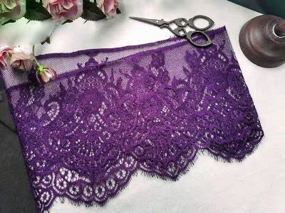 (3 Meter/Menge) Französische Spitzenborte Stickerei Wimpernspitze DIY Zubehör Nadelarbeit Chantilly-Spitze DIY Dessous Spitze-Farbe 16,3 Meter lang