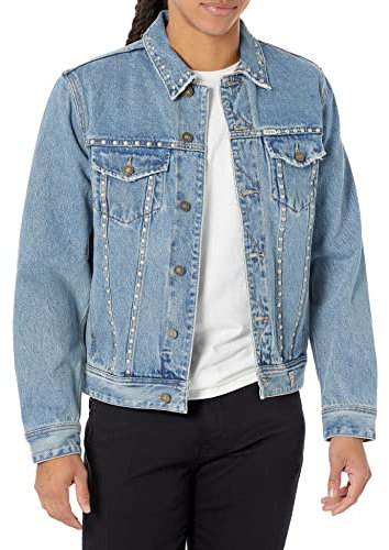 GUESS Dillon Herren Jeansjacke mit Nieten, Floyd, S