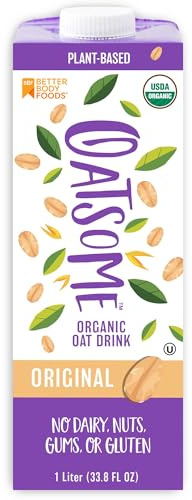 Oatsome Organic Oat Milk, 1-Liter Carton, Regular, 33.8 Fl Oz (Pack of 1)