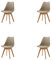 HJhomeheart Esszimmerstuhl 4er Set, Massivholzbeine, Abnehmbares Stuhlkissen, Küchenstuhl, Moderner Stuhl (Beige-4)
