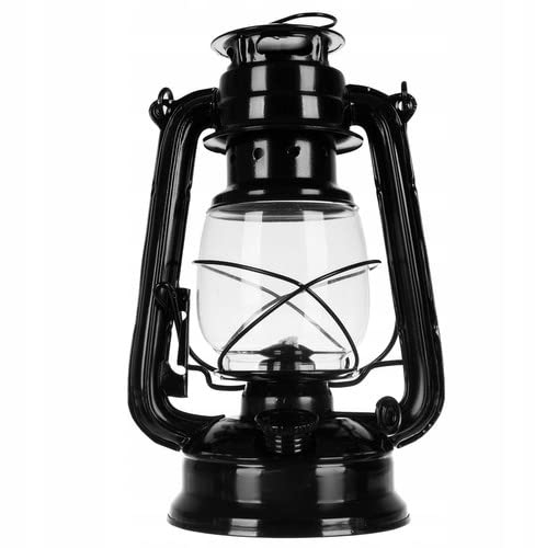 Metrox Öllampe Petroleumlampe Vintagelook Camping (Schwarz)