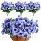 Elyjhyy Künstliche Stiefmütterchen, künstliche Stiefmütterchen, Kunststoffblumen, für drinnen und draußen, Dekoration für Zuhause, Garten, 6 Stück (hellviolett)