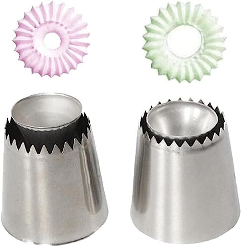 Lot de 2 douilles à douille en forme de tube sultan pour glaçage de biscuits, biscuits, crème glacée russe, pâtisserie, moule à gâteau, outils de décoration de gâteaux
