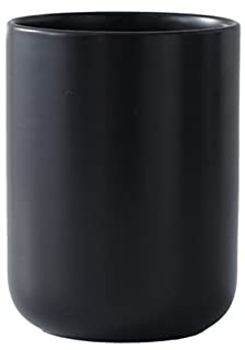 JYCRA Fashionable Ceramic Cutlery Storage Tube,Utensil Holder for Kitchen Counter,Multipurpose Chopsticks Holder for Countertop Kitchen(Black（M）)