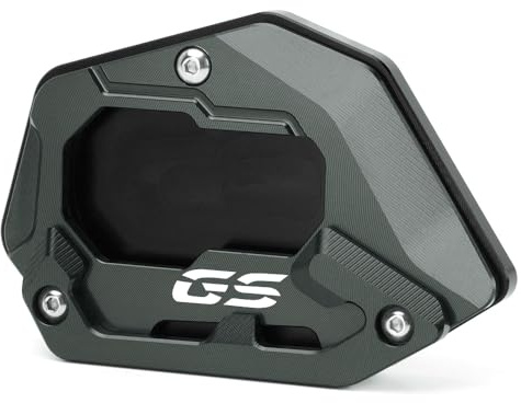 Modeer Für B.MW R1250GS Adventure HP R1200GS LC Adventure F750GS -2023 Motorrad CNC-Stütze Verlängerungsplatte Ständer Seitenständer Pad r 1250 1200 gs adv Zubehör (Grau-GS)