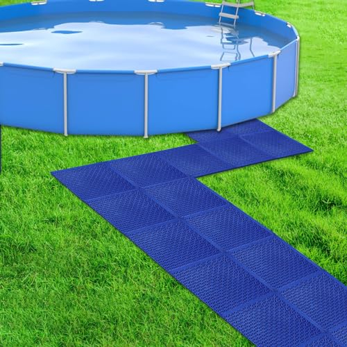 18-teilige Pool-Drainagematte, oberirdische Pool-Gehwege, rutschfestes, ineinandergreifendes Kissen, Bodenmatte, Wege für Sommer, Pool, Spas, Duschräume, Dusche