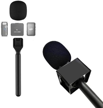 Support de micro pour DJI Mic Mini/1/2/Rode Wireless GO II/Insta360 X5 Air Handle Rig Poignée Wireless Interview Lavalier Microphone Sans fil Adaptateur Handheld Griffe pour Hollyland Lark M1/Synco G1
