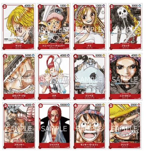 One Piece Card Game - Juego de cartas (12 unidades), color rojo