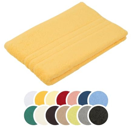 liebling Duschtuch, 100% Baumwolle, Serie Borkum, 70 x 140 cm, 60 Grad waschbar, trocknergeeignet, Farbe: Gold