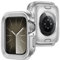 ZZDZZ 2 en 1 Funda Compatible con Apple Watch SE Series 6/5/4 44mm, Dura Metál Bumper Resistente Arañazos Protección Carcasa para Apple Watch 44mm (Plata)