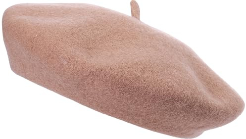 JUNGANRHA® Beret Hat Women Accessoies Men Wool Solid Color French Style Classic Beret - Vintage Women's Berets for Ladies UK Artist Hat | One Size | Beige