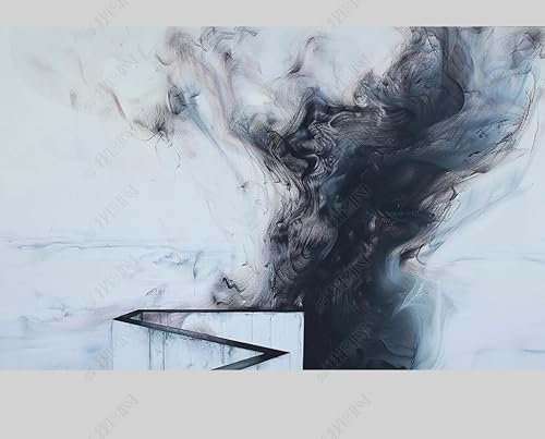 Photo Wallpaper Black and White Ink Graffiti Wall Mural Non-Woven Murals Wall Art Modern Print Abstract Bedroom Living Room Decoration 250Cm(W) X175Cm(H)