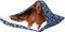 Beruhigend Hundeschlafsack, Hundebett Orthopädisch mit Dach, Flauschig Katzenkörbchen Waschbar mit Kapuze, Abnehmbar und Waschbar Katzenschlafsack Hundekorb für Kleine Mittelgroße Hunde(Blue,75x60x23c