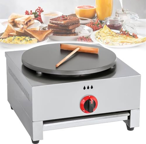 Eastnmythet Crepera y Plancha para Cocinar, Antiadherente, 40cm/16 Pulgadas, Sartén para Tortillas de Escritorio para Uso Doméstico y Comercial con Cajón,Gas