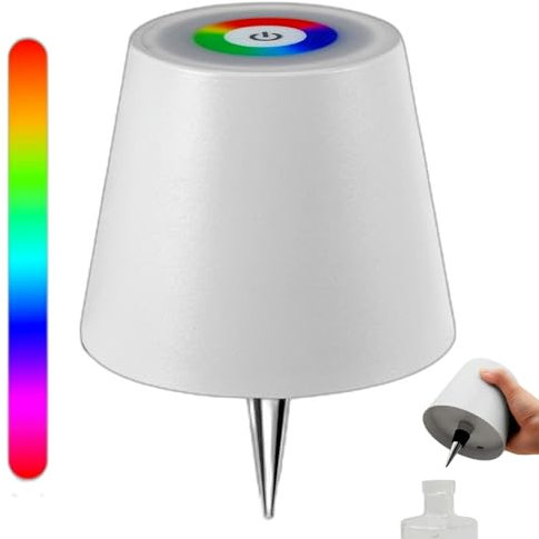 Lampada per bottiglie di liquore, kit di luci LED ricaricabili per bottiglie di liquore, RGB dimmerabile, con controllo touch, lampada da tavolo per ristorante, casa, bar, casa, ufficio, Natale (RGB
