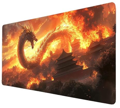 Forbidden City Mouse Mat Large xxL Gaming Mouse Pad with Seamed Edges, Waterproof Computer Office Dragon Desk Mat with Non-Slip Rubber Base, Desk Decor for Desktop Pc Gifts for Men 80x30x0.3cm 2297