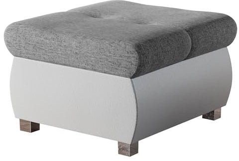 Mirjan24 Polsterhocker Sitzbank Orkan klein Hocker Sitzhocker Modern Pouf Fußbank Sitzmöbel 60x60 (Soft 017 + Soul 17)