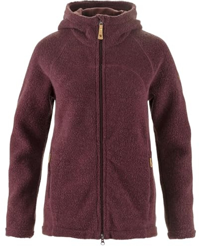 Fjällräven Kaitum Fleece W Damen Fleecejacke rot rot | Flauschiges Merinowollgemisch. 2-Wege-RV. Kapuze mit Fleecefutter. 2 RV-Schubtaschen.