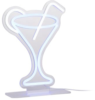 Leitmotiv Neon Light Cocktail w. Straw Blue