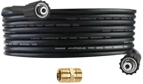 Tubo di prolunga per idropulitrice, 8 m, M22 x 14 mm, tubo di ricambio ad alta pressione, 240 bar, compatibile con Kärcher Standard M22-14 con connettore M22 x 1,5 filettato