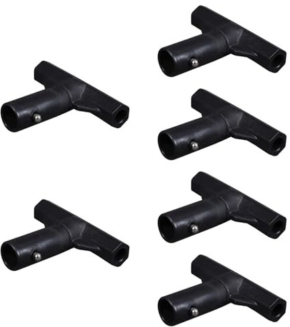 Baoblaze 6 Pieces Trampoline Enclosure Pole End Caps T Shaped Pipe Sleeves Reusable T Joint Parts T Tube Fittings for Park Garden Home
