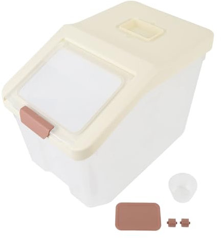 Rice Storage Container, 20kg Flour Container Airtight Large Pet Dog Cat Food Storage Dispenser Bin Kitchen Dry Food Holder for Rice Cereal Kibble (20kg)